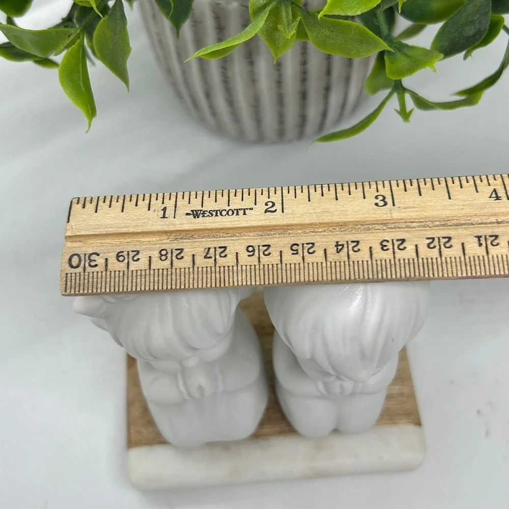 Vintage Salt Pepper Shakers White Kitchen Christian Decor Vtg Art Ceramic Craft
